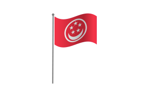 挥舞着新加坡民船旗
