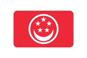 新加坡民船旗圆角矩形矢量插图