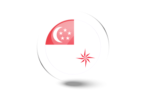 新加坡海军（法定比例） 旗帜光泽圆形按钮