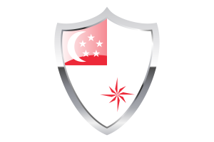 新加坡海军（法定比例） 带有中世纪加热器盾牌的旗帜