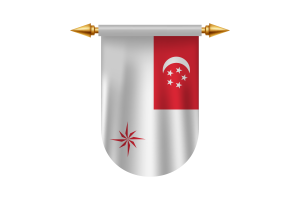 新加坡海军（法定比例） 旗帜徽章矢量图像