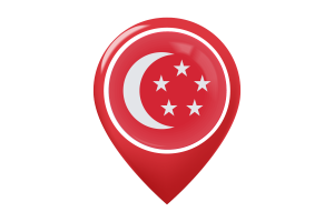 新加坡总统旗地图图钉图标