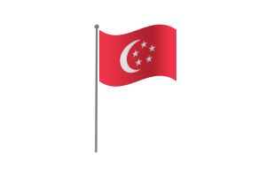 挥舞着的新加坡总统旗