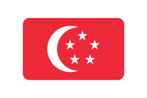 新加坡总统旗圆角矩形矢量插图