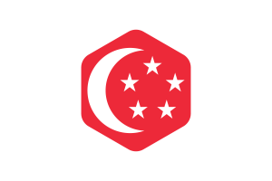 新加坡总统旗圆形六边形