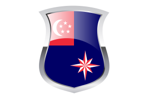 新加坡政府船旗光泽圆形按钮