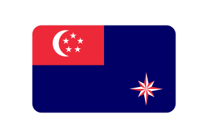 新加坡政府船旗圆角矩形矢量插图