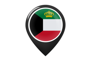 科威特埃米尔旗帜地图图钉图标的标准