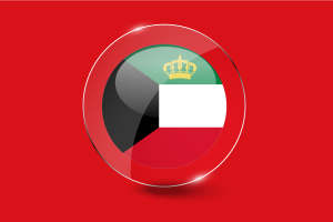 科威特埃米尔旗帜光面圆形按钮的标准