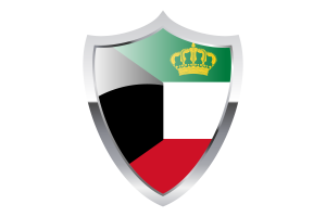 带有中世纪加热器盾牌的科威特埃米尔旗帜的标准