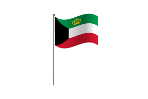 挥舞着科威特埃米尔标准旗帜