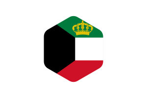 科威特埃米尔旗帜圆形六边形的标准