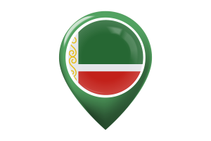 车臣共和国国旗地图图钉图标