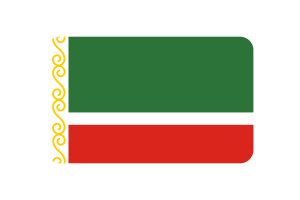 车臣共和国国旗圆角矩形矢量插图