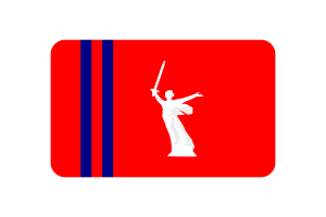 伏尔加格勒州旗圆角矩形矢量插图