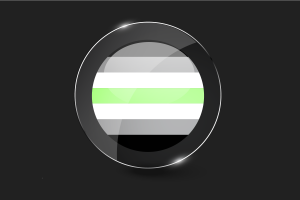 无性别旗帜光泽圆形按钮