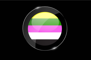 Ceterosexual性取向人群旗帜光泽圆形按钮