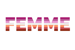女同性恋Femme人群文字艺术