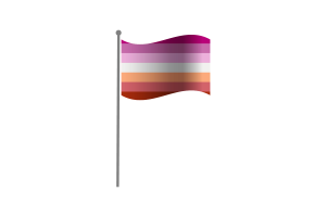挥舞着女同性恋Femme人群的旗帜