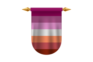 女同性恋Femme人群旗帜徽章矢量图像