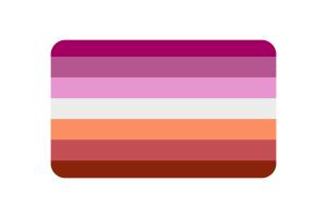 女同性恋Femme人群旗帜圆角矩形矢量插图