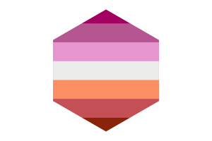 女同性恋Femme人群旗六边形