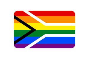 同性恋骄傲南非旗帜圆角矩形矢量插图