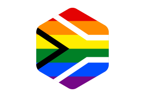 同性恋骄傲南非旗帜圆形六边形