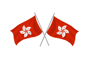 香港区旗挥舞友谊旗帜
