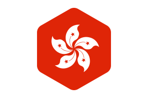 香港区旗圆形六边形