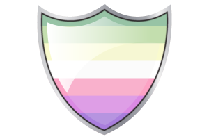 盾牌与Genderfae性别流体群体的旗帜