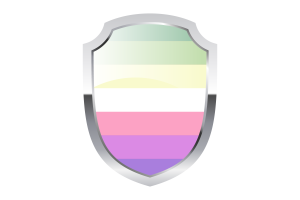 Genderfae性别流体群体旗帜盾牌标志