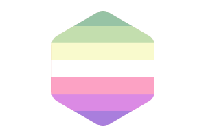 Genderfae性别流体群体旗帜圆形六边形