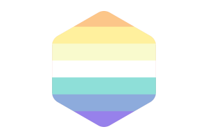 Genderfaun性别流动者旗帜圆形六边形