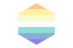 Genderfaun性别流动者旗帜六边形形状
