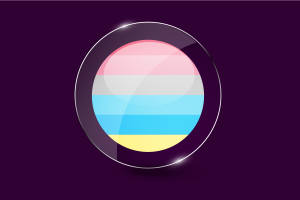 性别流动标志光泽圆形按钮