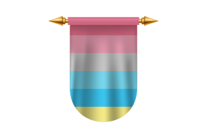 性别流动旗帜徽章矢量图像