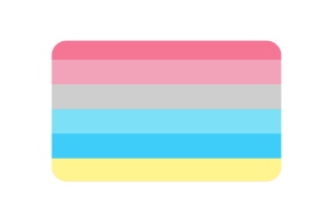 性别流域标志圆角矩形矢量插图