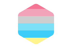 性别流度标志圆形六边形形状