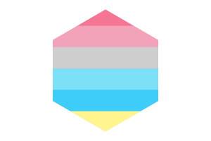 性别流度标志六边形形状