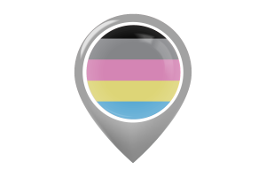 Polygender性别群体旗帜地图图钉图标