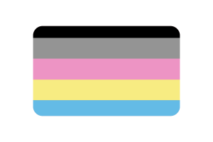 Polygender性别群体旗帜圆角矩形矢量插图