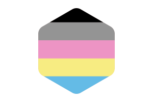 Polygender性别群体旗帜圆形六边形