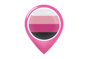 跨性女群体旗帜地图图钉图标