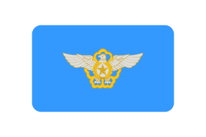 韩国空军旗帜圆角矩形矢量插图