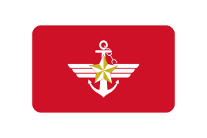韩国武装部队旗帜圆角矩形矢量插图