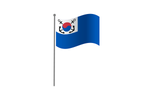 挥舞着韩国海军军旗