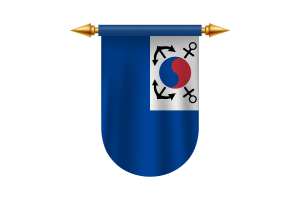 韩国海军旗帜徽章矢量图像