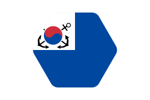 韩国海军旗帜矢量插图