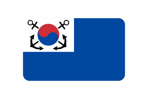 韩国海军旗帜圆角矩形矢量插图